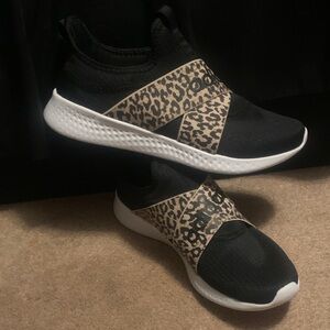 adidas Black and Leopard Print Athletic Shoes